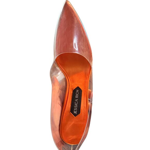Jessica Rich So Fancy PVC Transparent Stilettos, Orange, EU Size 41, NWT - Picture 6 of 9